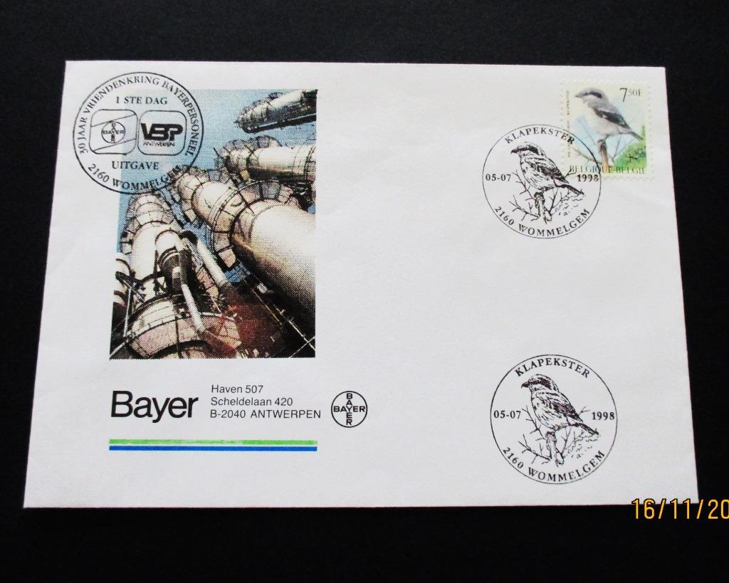 1998 - 30 jaar Vriendenkring Bayerpersoneel - 2160 Wommelgem, Met stempel, Ophalen of Verzenden, Gestempeld, 1e dag stempel