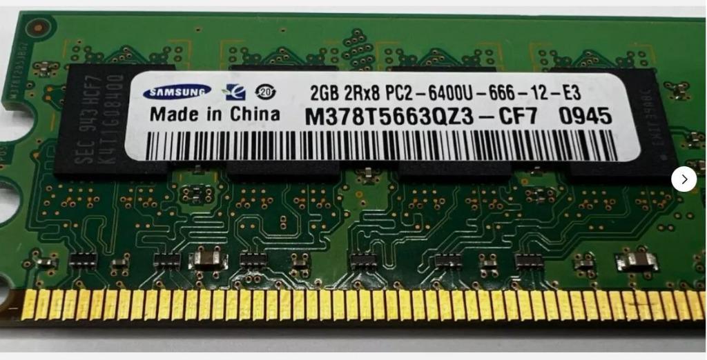 1 module RAM geheugen DDR2 Samsung Dimm, 2GB, Enlèvement ou Envoi, DDR2, Utilisé, 2 GB