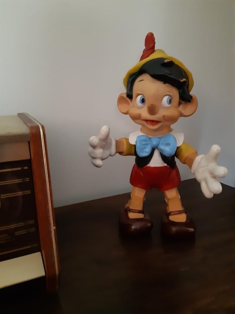 Vintage Walt Disney rubberen Pinocchio pop uit de jaren 1960, Ophalen of Verzenden