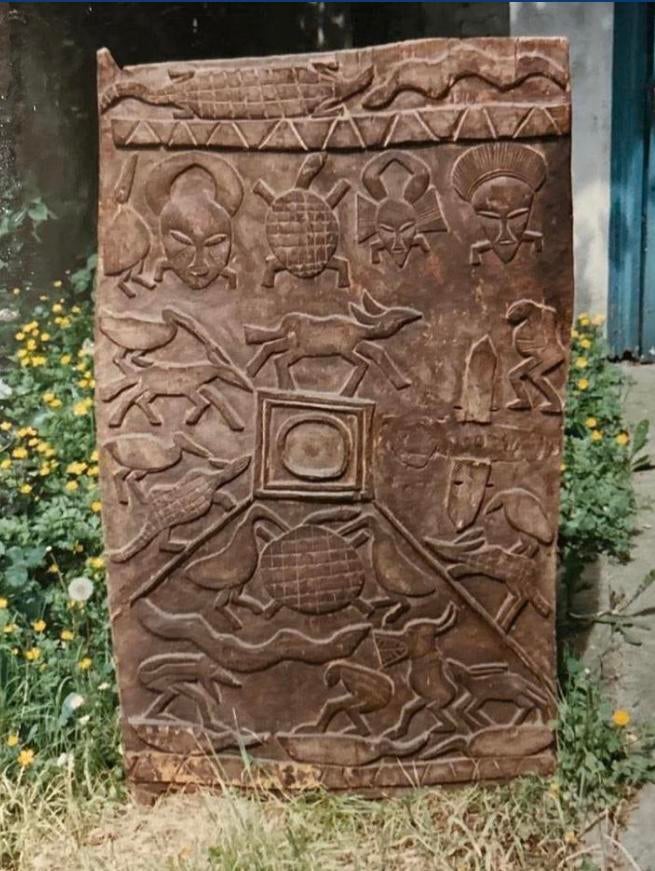 Houten hutdeur uit Togo, Senufo stijl, Antiek en Kunst, Ophalen