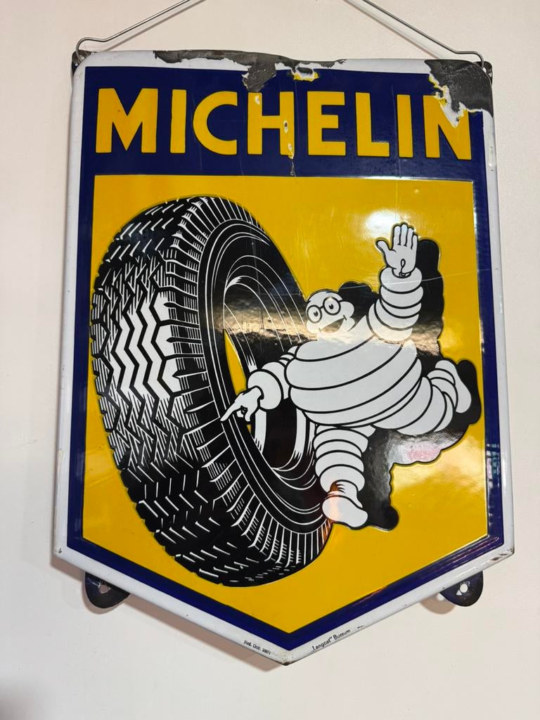 MICHELIN emaille reclamebord, Verzamelen, Merken en Reclamevoorwerpen, Gebruikt, Reclamebord, Ophalen of Verzenden