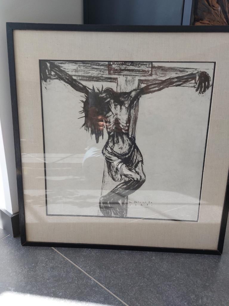 Christus aan het kruis. SERVAES  1921., Antiek en Kunst, Ophalen