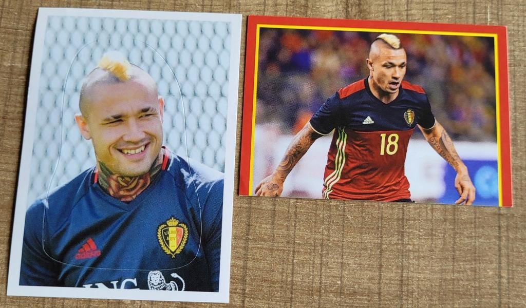 2 Panini stickers: Radja Nainggolan, Enlèvement ou Envoi, Comme neuf, Affiche, Image ou Autocollant