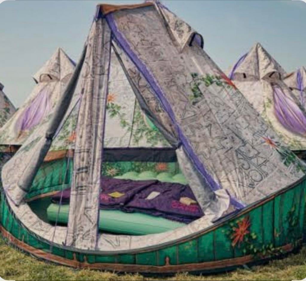 Tente de fête Tomorowland 2 à 3 personnes, Caravans en Kamperen, Ophalen, Gebruikt, Tot en met 3