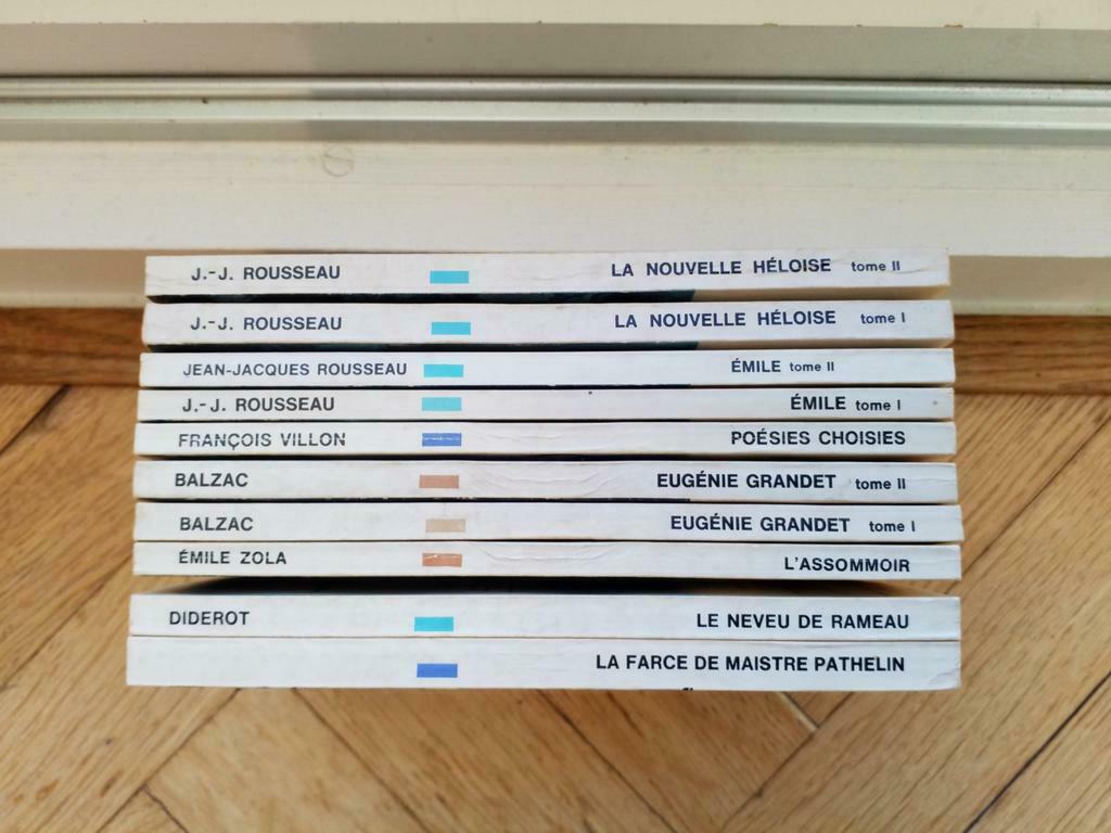 Franse literatuur ( Balzac, Zola, Rousseau, Villon e.a.), Enlèvement ou Envoi, Comme neuf, Zola, Balzac, Rousseau, Villon,...