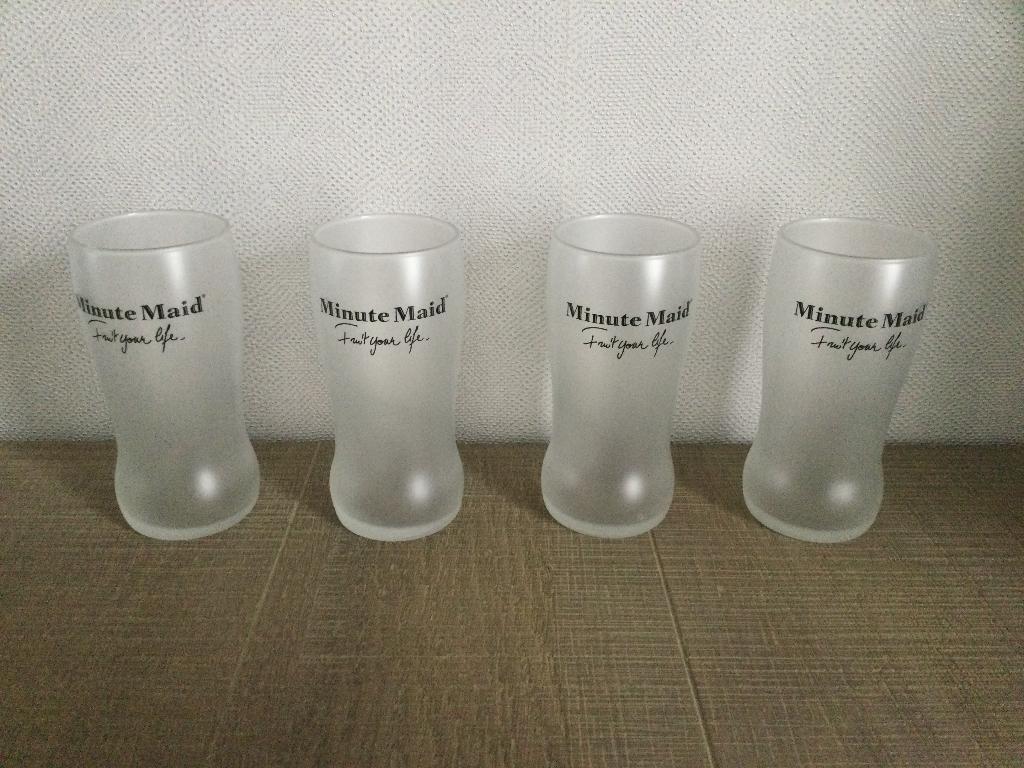 Set 4 glazen Minute Maid als nieuw, Verzamelen, Ophalen of Verzenden, Zo goed als nieuw