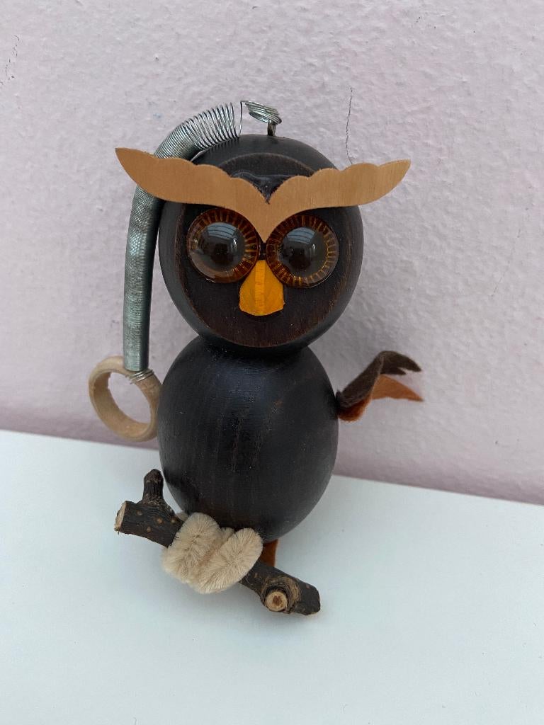 Mobieltje : houten uil, Ophalen of Verzenden, Zo goed als nieuw, Overige typen