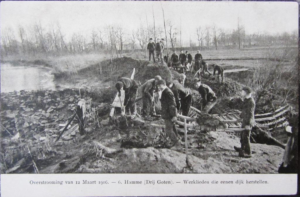 ZICHTKAART HAMME OVERSTROMING VAN 12 MAART 1906, Ophalen of Verzenden, Ongelopen, Stad of Dorp
