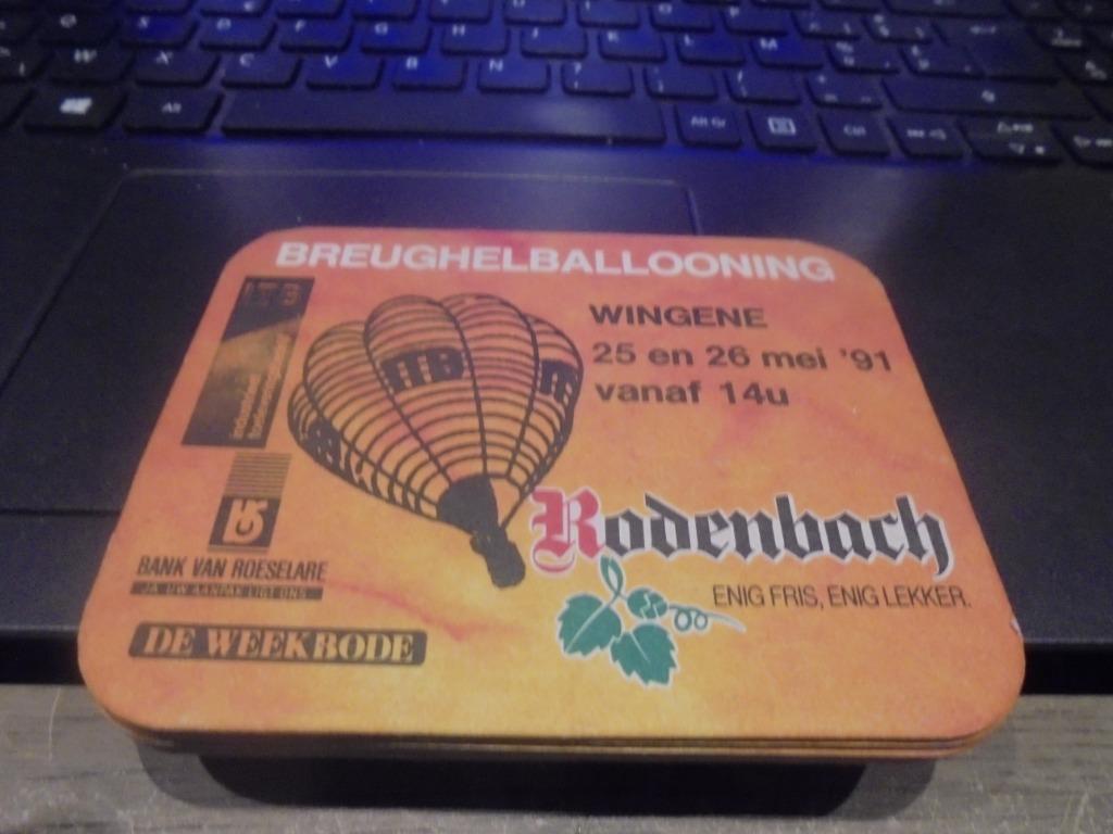 Breughelballooning Wingene 1991, Verzamelen, Biermerken, Ophalen of Verzenden, Zo goed als nieuw, Viltje(s)