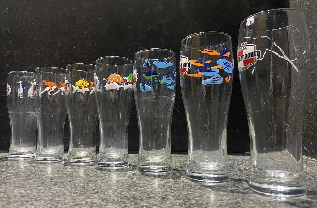 Set de 7 verres à bière/horeca/mancave Kronenbourg, Enlèvement ou Envoi, Comme neuf