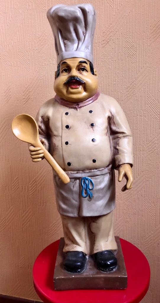 Prachtig vintage beeld ‘chef kok met uitneembare pollepel', Ophalen of Verzenden