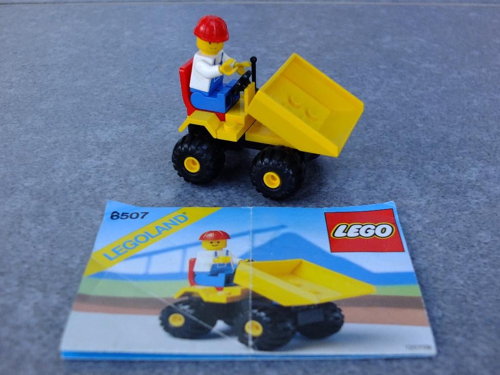 Lego Legoland 6507 - Mini dumper avec benne articulée, 1989, Enlèvement ou Envoi, Utilisé, Ensemble complet, Lego