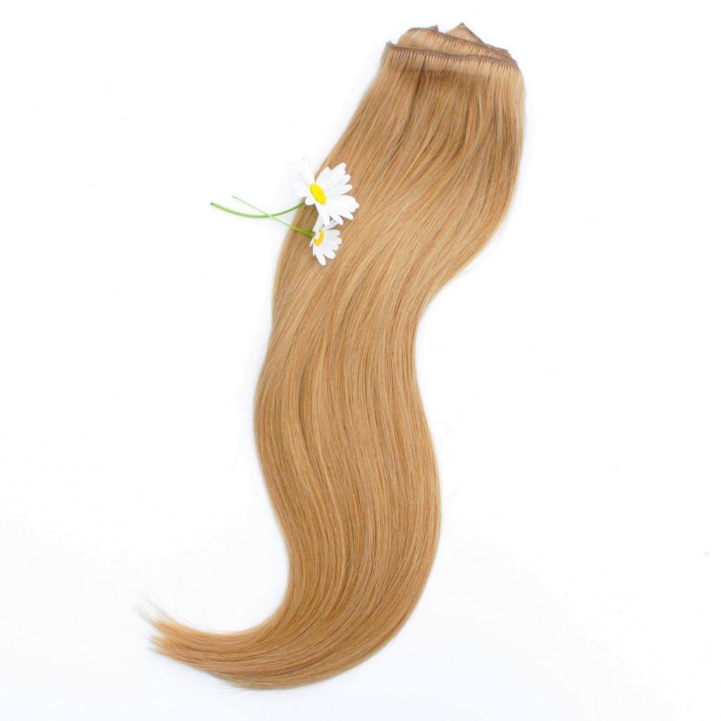 Clip in extensions Goudblond 50cm, Ophalen of Verzenden, Nieuw, Pruik of Haarverlenging