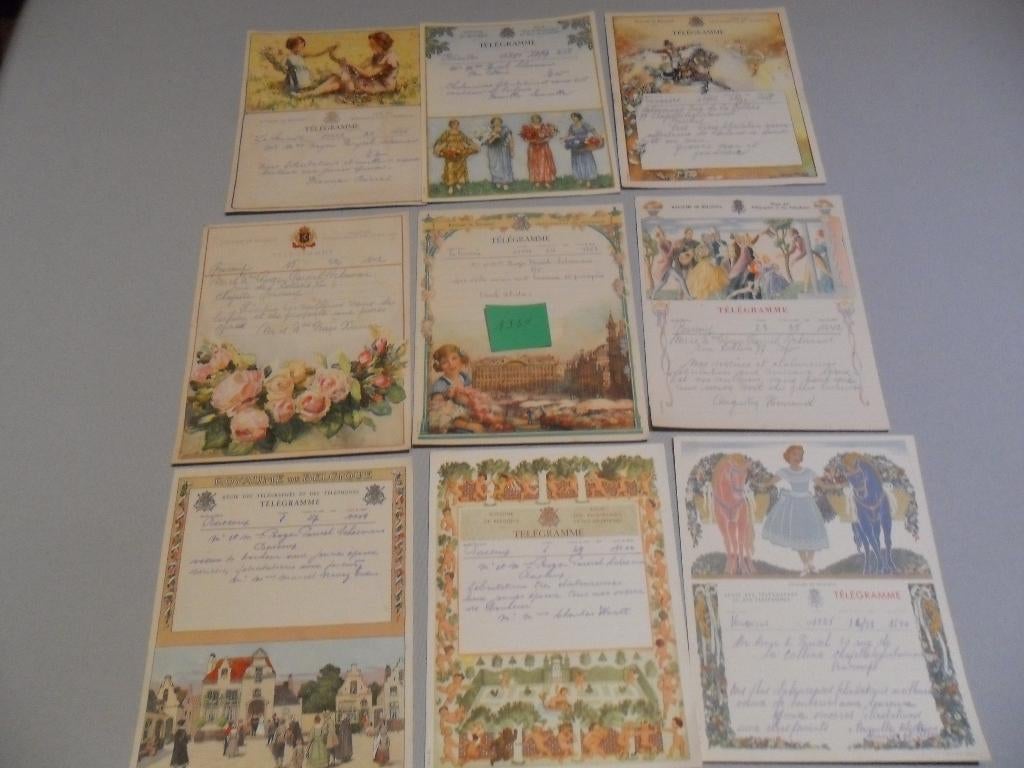 9 oude RTT-telegrammen uit 1950, Verzamelen, Ophalen of Verzenden, Overige typen