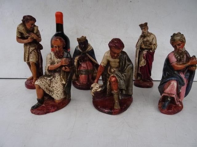 Anciens personnages de crèche en plâtre : 27 cm de haut, Enlèvement ou Envoi
