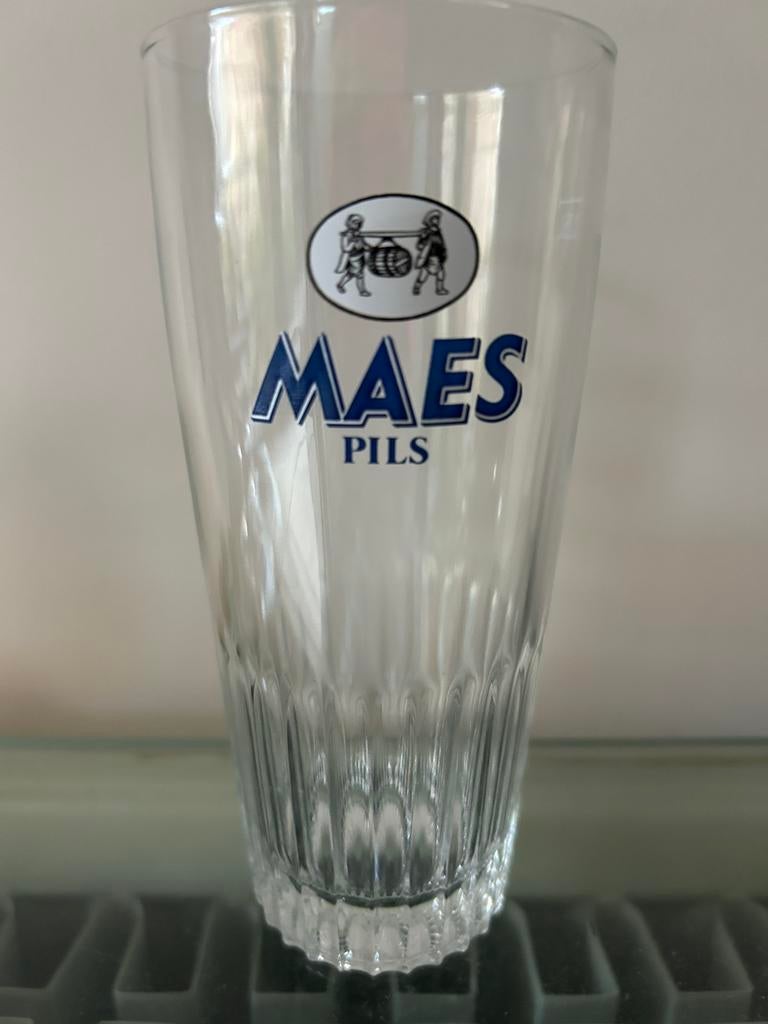 Bierglazen Maes pils - boerkes met klein logo, Verzamelen, Biermerken, Ophalen, Zo goed als nieuw
