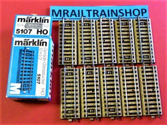 5107 MARKLIN HO -10 x RECHTE RAILS OVP (D2500471), Hobby en Vrije tijd, Modeltreinen | H0, Gebruikt, Rails, Wisselstroom, Märklin