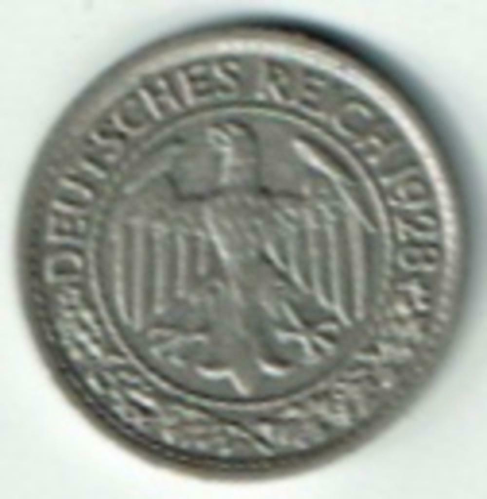 50 Reichspfennig Deutsches Reich 1928 E, Envoi, Allemagne, Monnaie en vrac