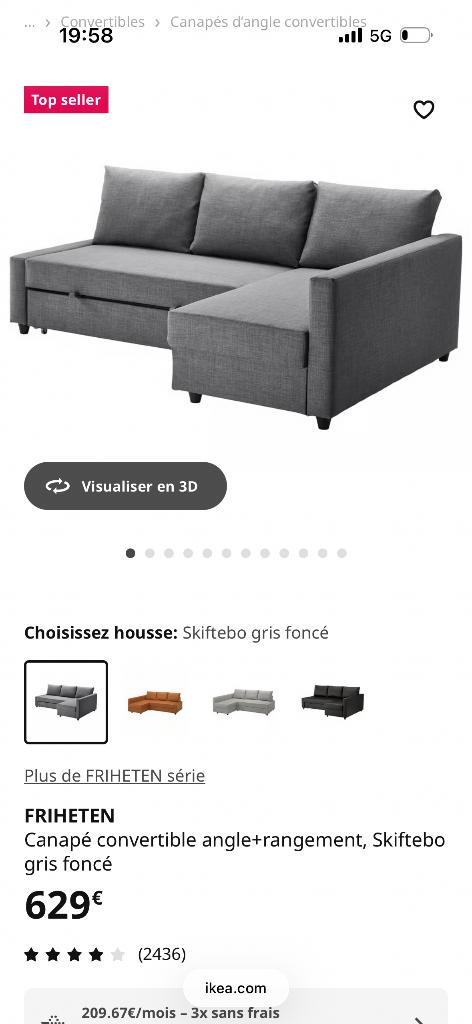 IKEA bank, Huis en Inrichting, Ophalen, Gebruikt, Hoekbank, Driepersoons