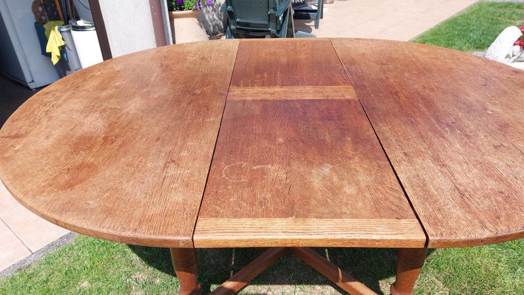 Table en bois de chêne dont la taille est réglable, Cinq personnes ou plus, Geen idee, 100 à 150 cm, Enlèvement