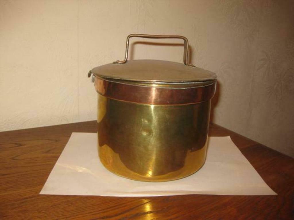 Ancienne marmite en cuivre jaune (étamé), Enlèvement, Cuivre