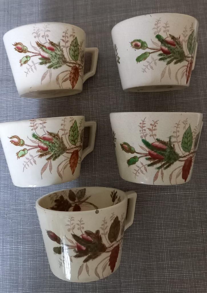 Prachtige antieke koffiekopjes! 5 stuks, Enlèvement ou Envoi
