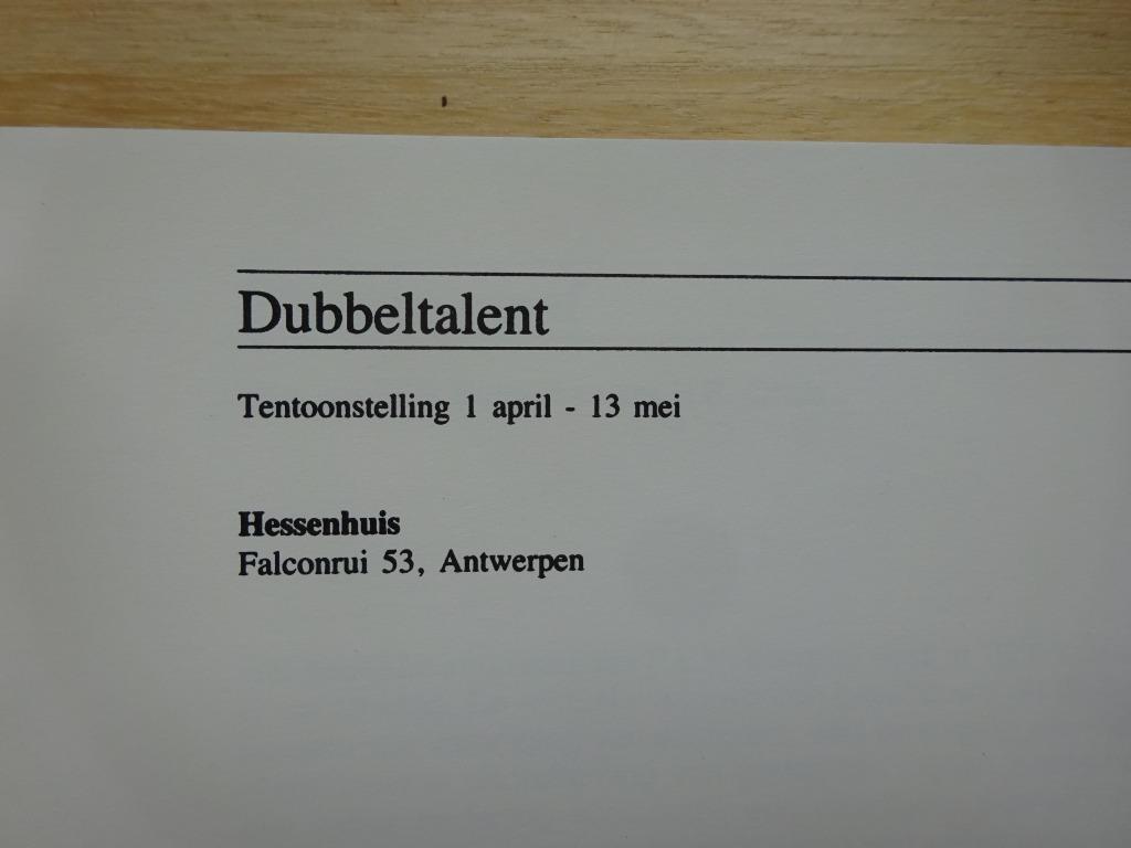 Dubbeltalent, 1989 Hessenhuis Antwerpen, Ophalen of Verzenden, Zo goed als nieuw, Schilder- en Tekenkunst