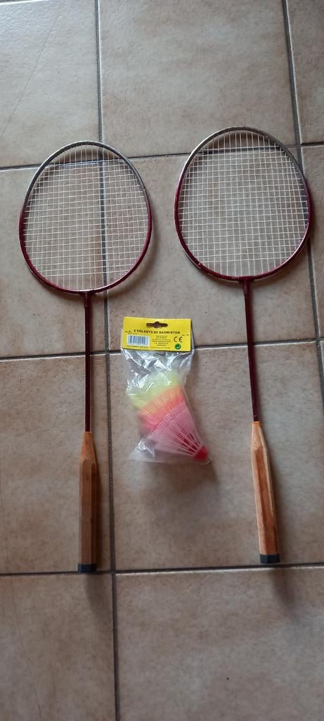 Badmintonset 4 tennisraketten met 6 pluimpjes, Sport en Fitness, Ophalen of Verzenden, Zo goed als nieuw