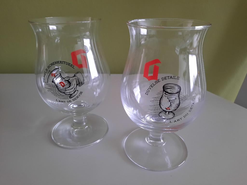 Duvelglazen hemels/duivels, Verzamelen, Biermerken, Ophalen, Zo goed als nieuw, Glas of Glazen, Duvel