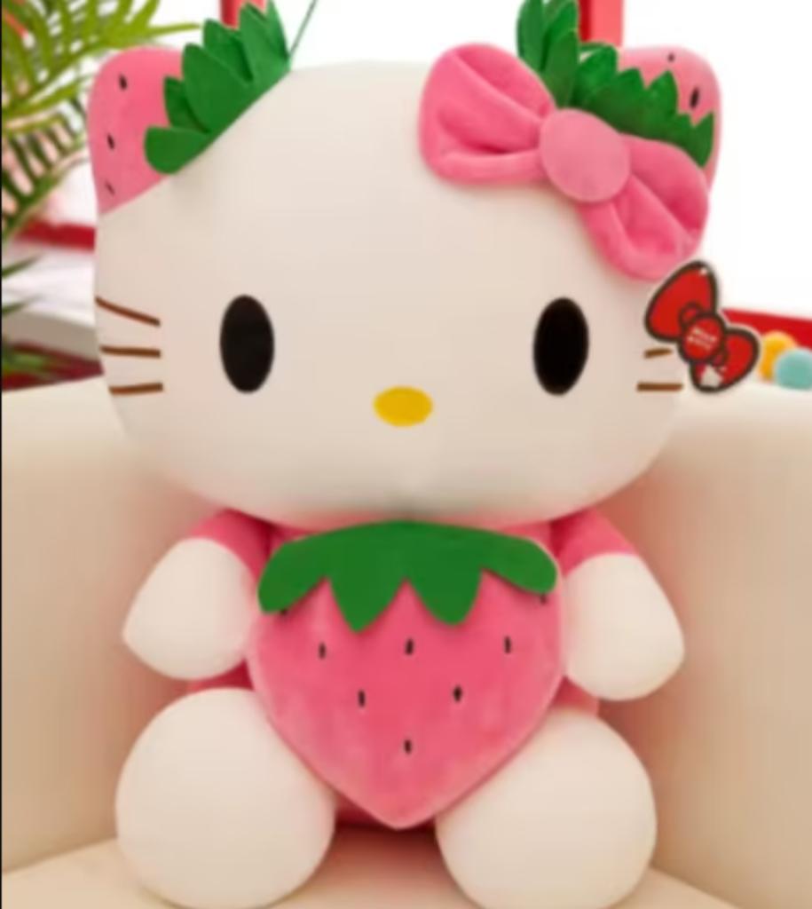 Peluche Hello Kitty rose fraise (22 cm), Enfants & Bébés, Jouets | Peluches, Neuf, Hello Kitty, Enlèvement ou Envoi