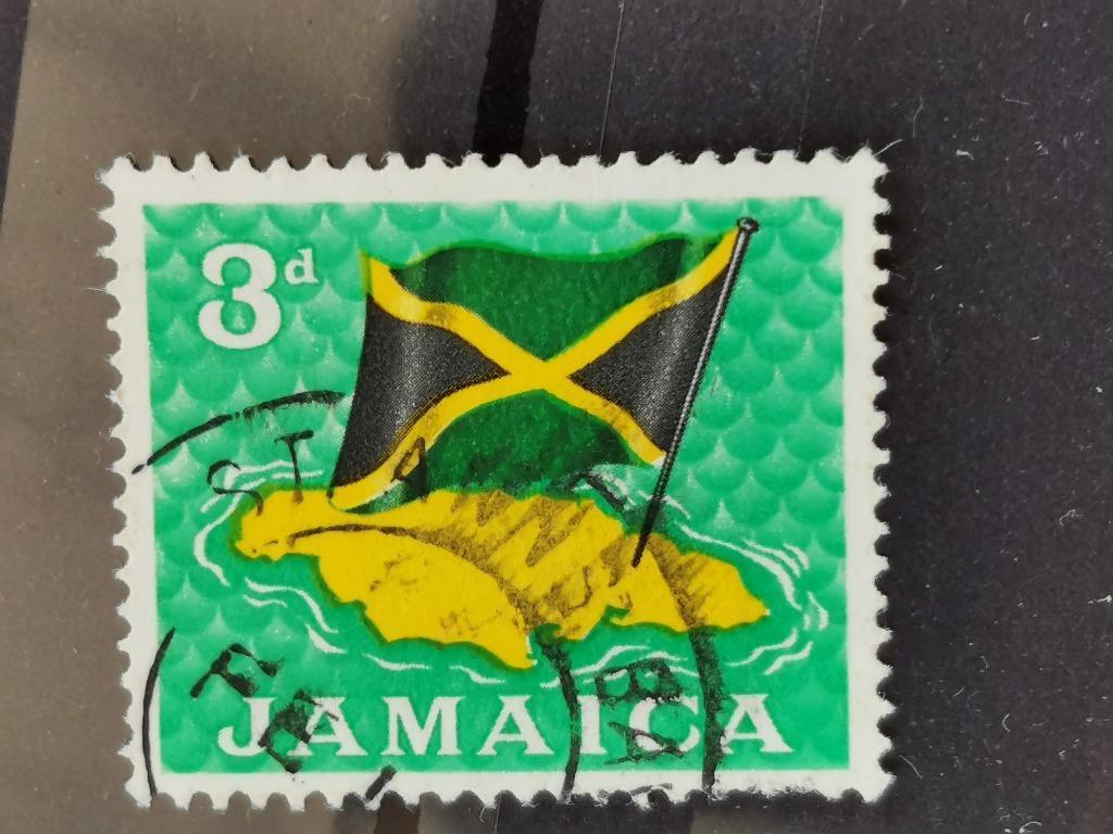 Jamaica 1972 - vlag en landkaart, Ophalen of Verzenden