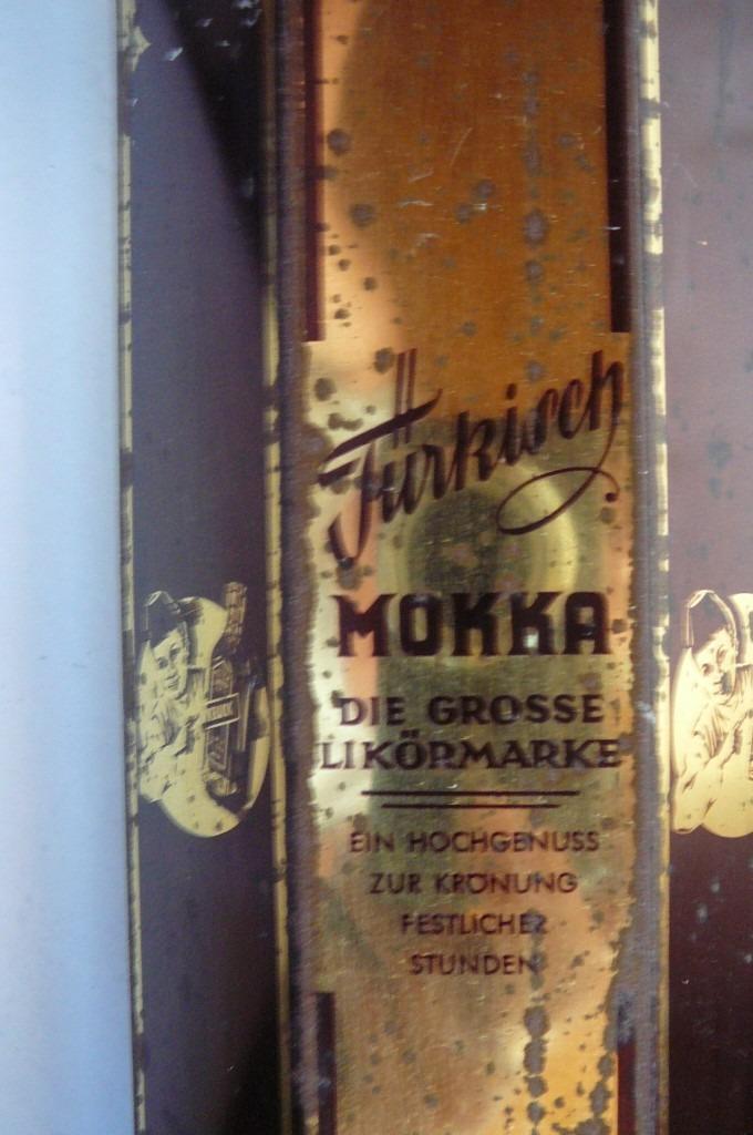 ancienne boîte en fer blanc vide Turkish Mocha, Enlèvement ou Envoi, Utilisé, Café, Autres marques