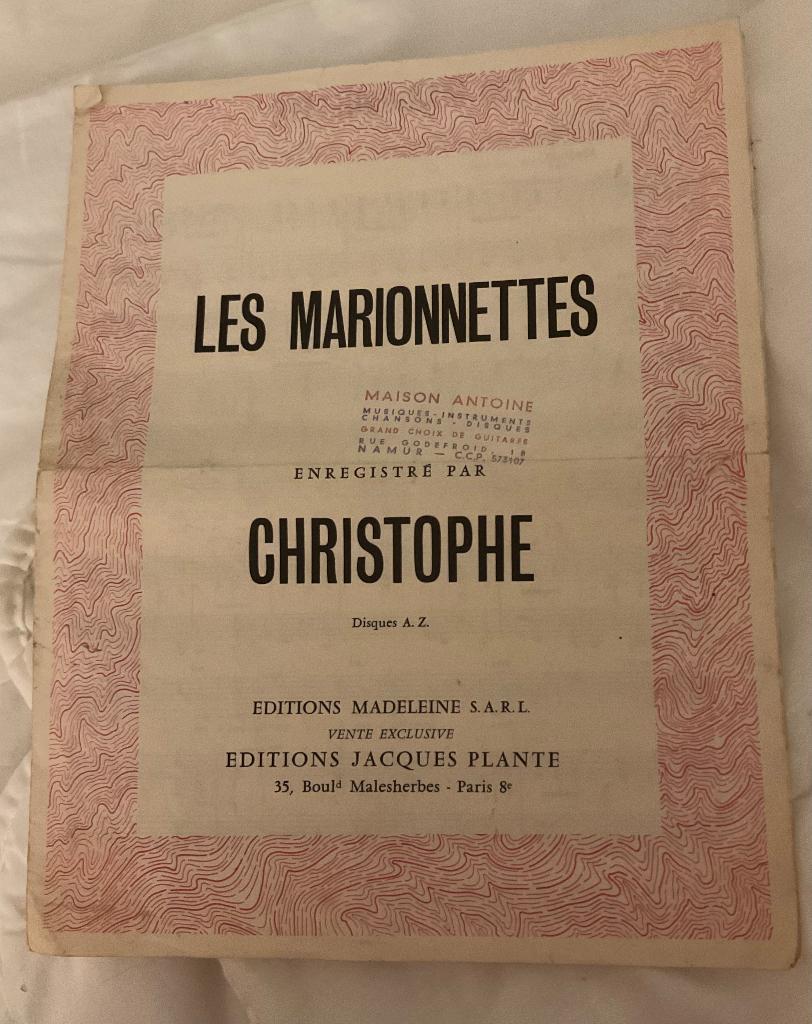 Partition chant et musique, Enlèvement ou Envoi, Artiste ou Compositeur, Utilisé, Chant