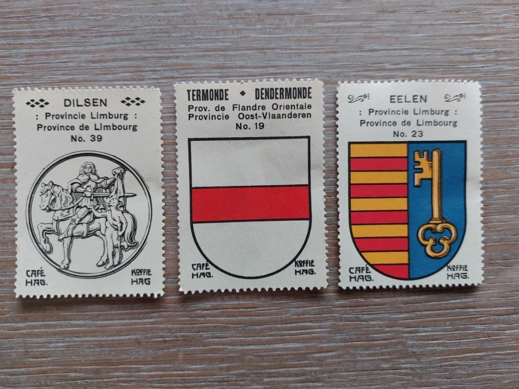 3 oude sluitzegels Belgische steden, Verzenden