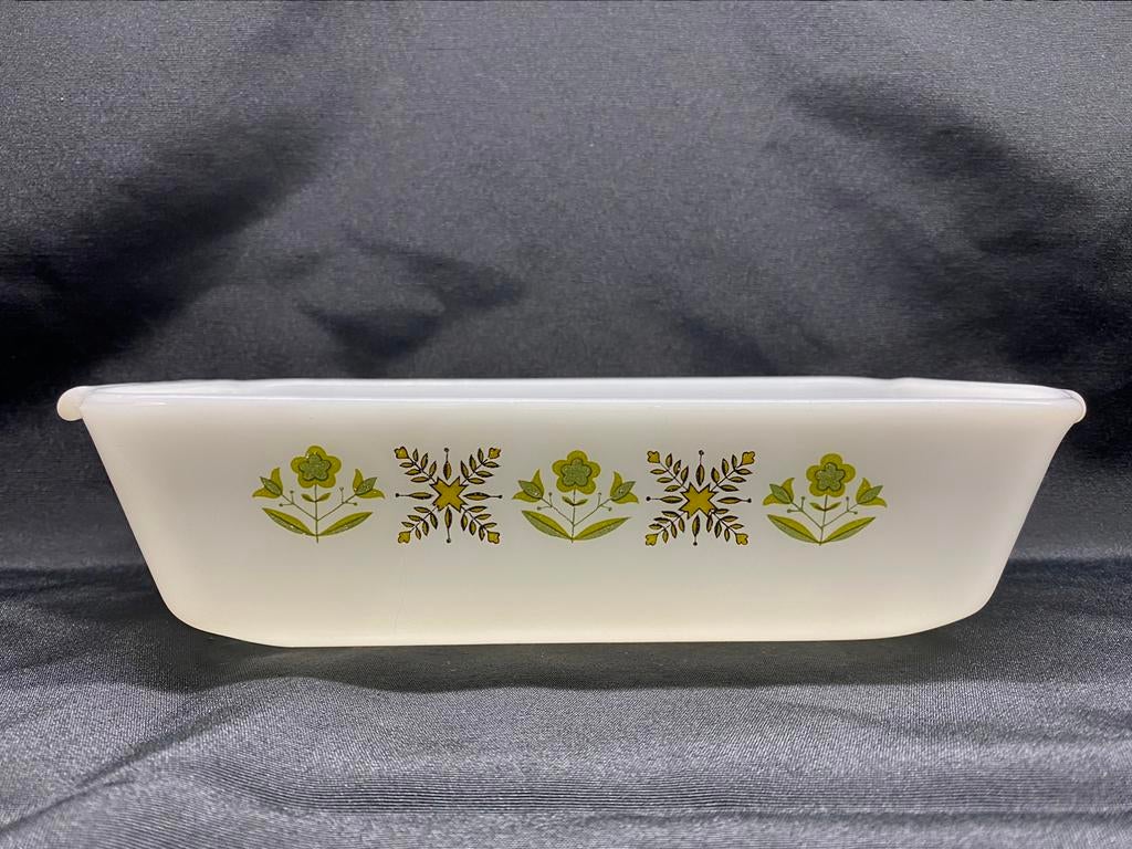 Anchor Hocking Fire King Meadow Green bak/ braadpan VS ‘70, Antiek en Kunst, Antiek | Schalen, Ophalen of Verzenden
