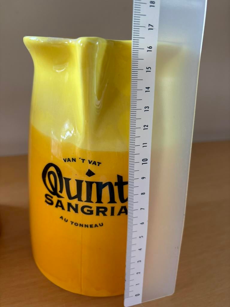 6 glazen quint sangria 19cm hoog en kan quint 16cm hoog, Ophalen of Verzenden