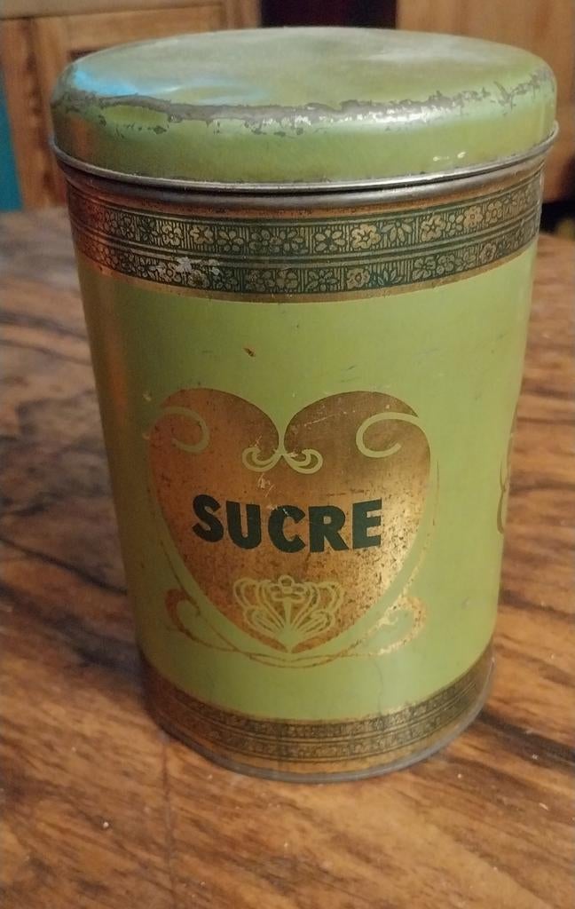 boîtes à sucre vintage anciennes en métal, Enlèvement ou Envoi, Utilisé, Sucre