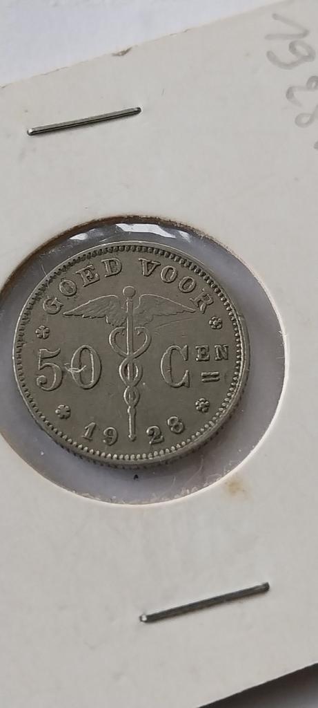 50 cent 1928 vlaams, Postzegels en Munten, Ophalen of Verzenden, Metaal, Losse munt