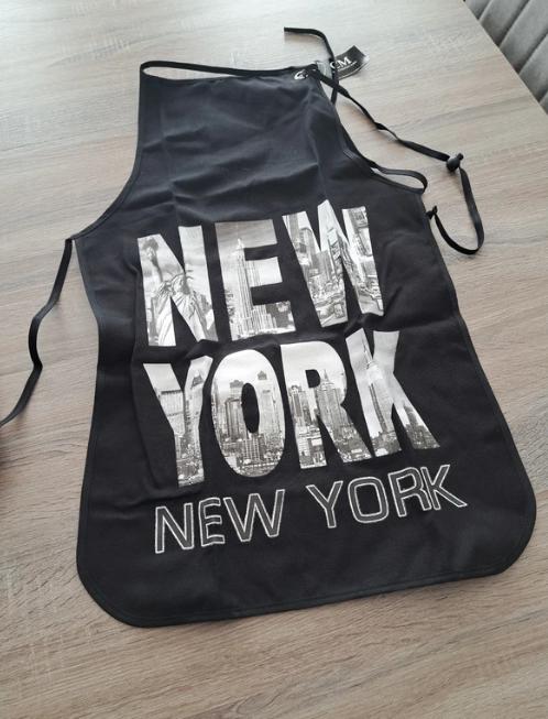 Keukenschort New York, Maison & Meubles, Cuisine | Linge de cuisine, Enlèvement ou Envoi, Neuf, Noir, Tablier