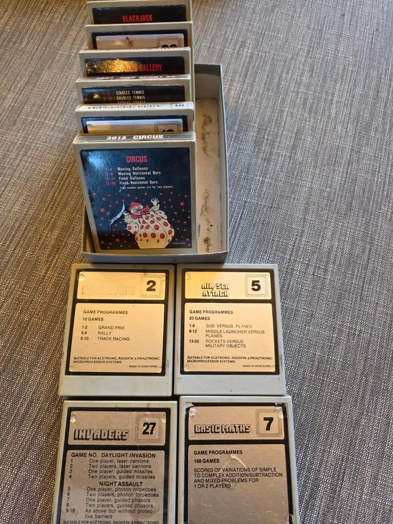 10 oude spellen voor Acetronic, Radofin, Printztronic, Enlèvement ou Envoi