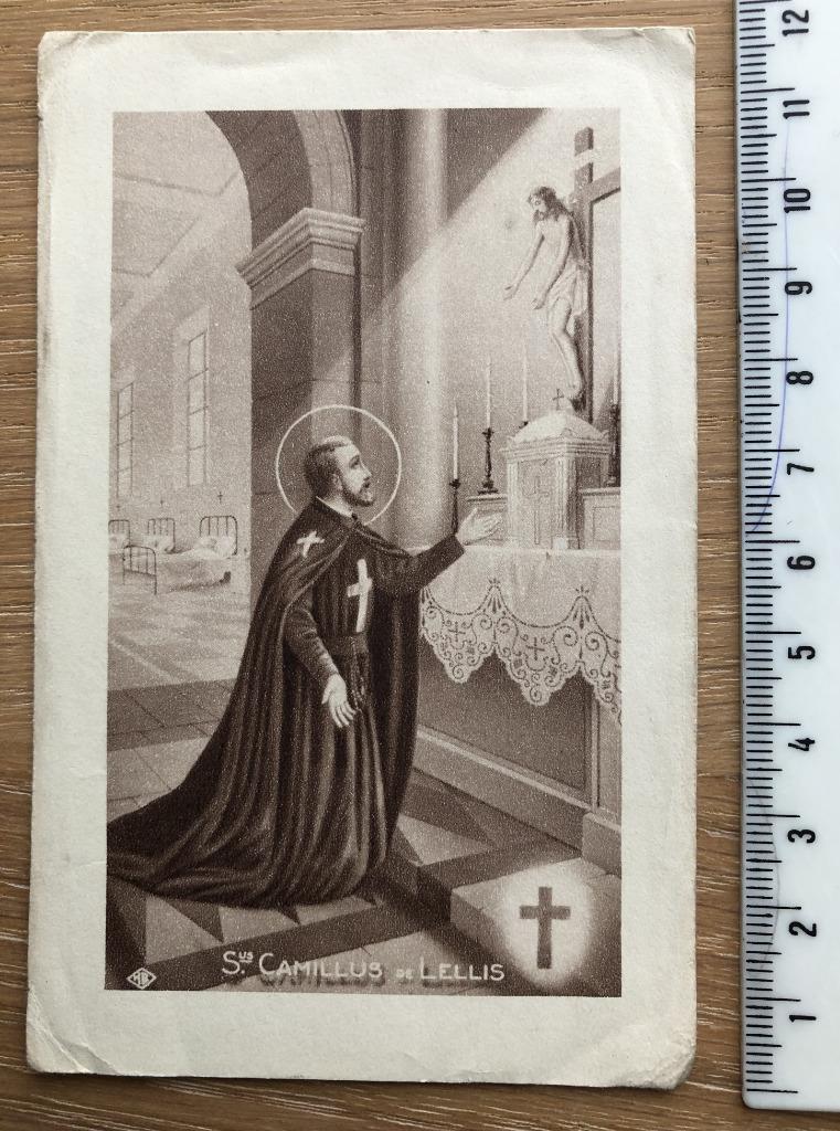 Bidprentje Sanctus Camillus de Lellis, Verzamelen, Ophalen of Verzenden, Bidprentje