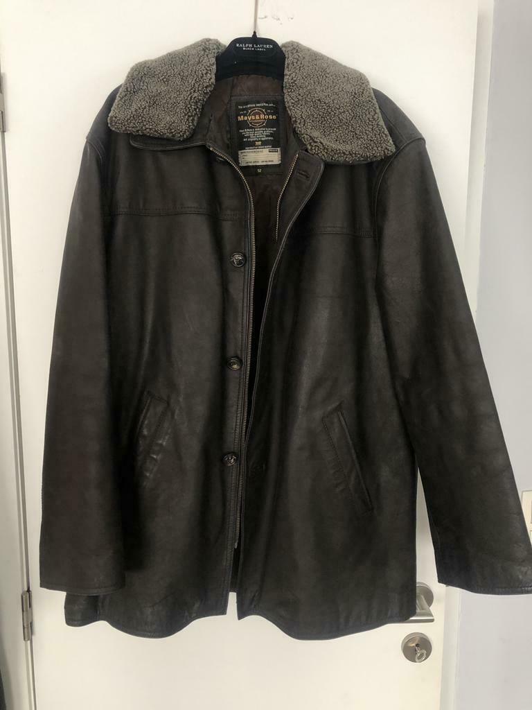 Mannen leren jas, Kleding | Heren, Zo goed als nieuw, Maat 52/54 (L), Bruin, Mays and Rose