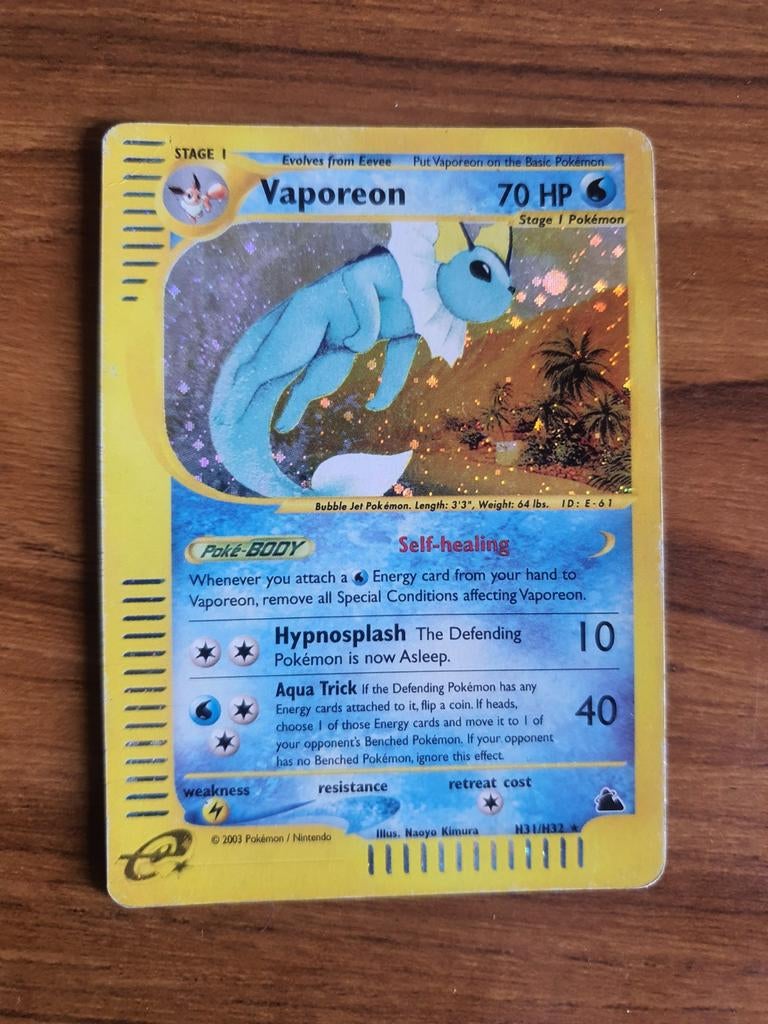 Vaporeon skyridge holo, Enlèvement ou Envoi