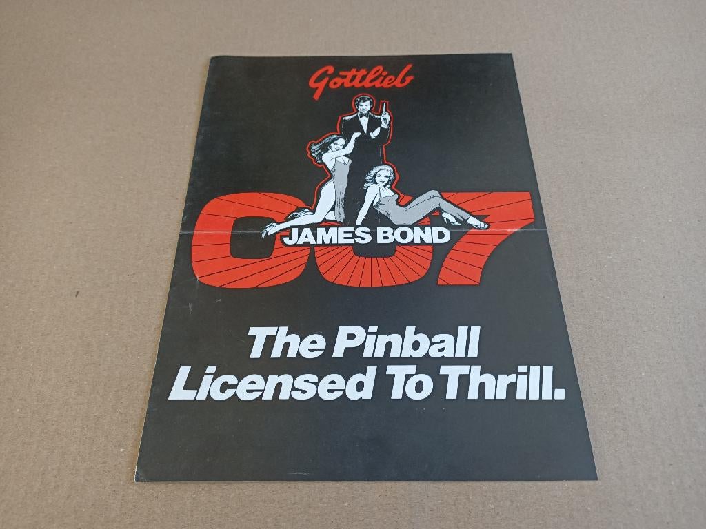 Flyer/ Folder: Gottlieb James Bond 007 (1980) Flipperkast, Verzamelen, Automaten | Flipperkasten, Ophalen of Verzenden, Flipperkast