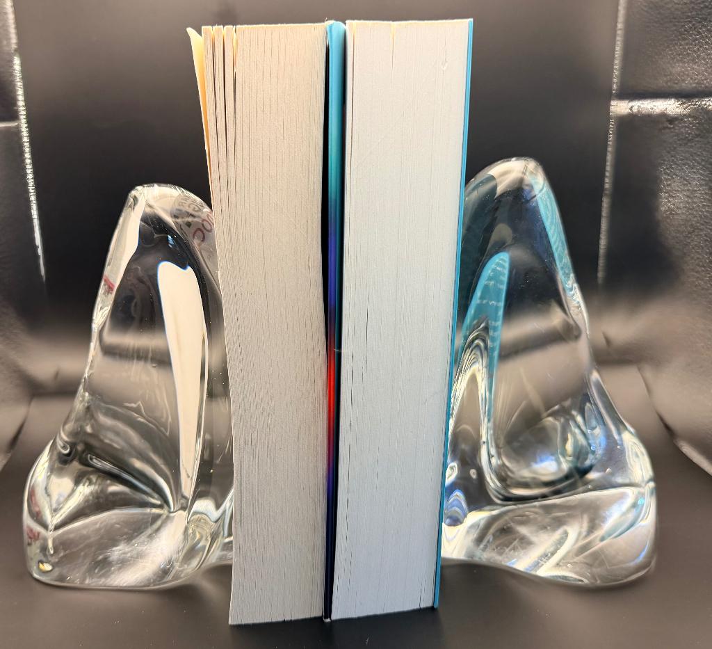Daum Nancy France Kristallen Boekensteunen - gesigneerd, Antiek en Kunst, Ophalen of Verzenden
