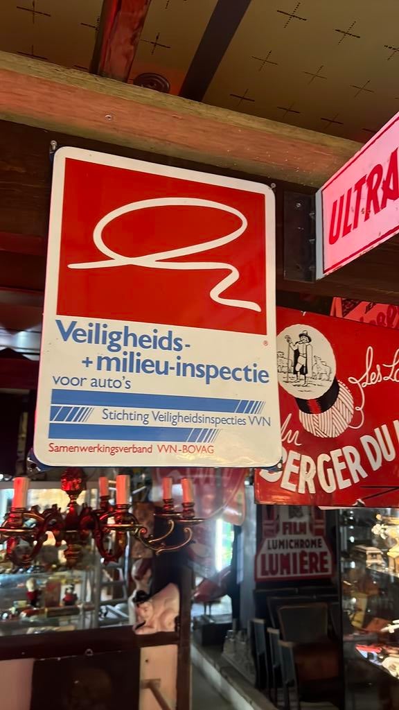 Emaille bord VVN Bovag auto veiligheid, Ophalen, Reclamebord