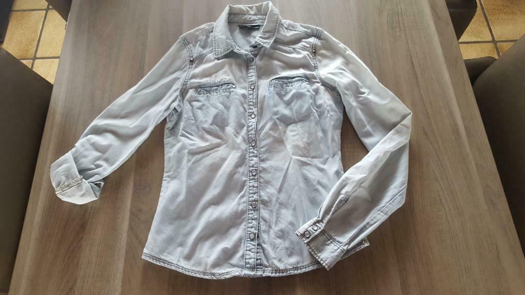 jeanshemd maat xs, Ophalen of Verzenden, Zo goed als nieuw, Maat 34 (XS) of kleiner
