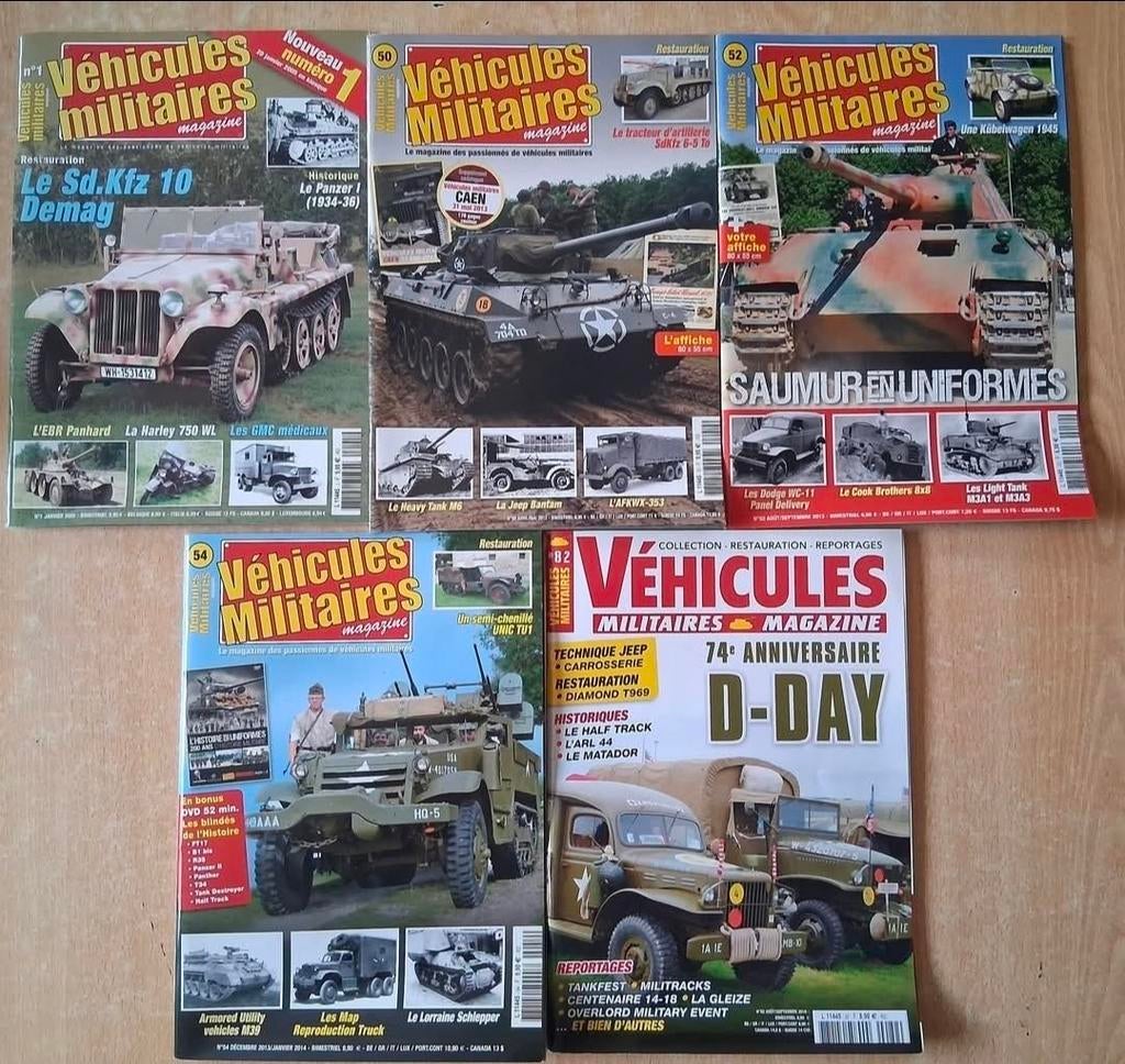 5 magazines "Véhicules Militaires" à l'unité ou en lot, Enlèvement ou Envoi, Neuf, Autres types