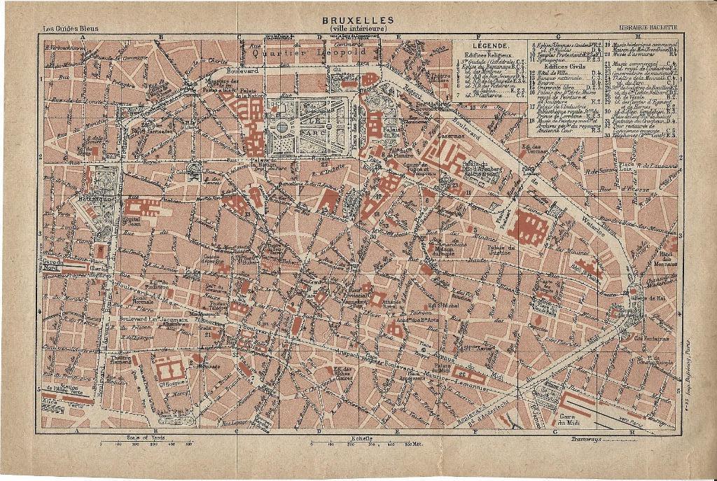 1920 - Bruxelles plan de la ville / Brussel stadsplan, Enlèvement ou Envoi