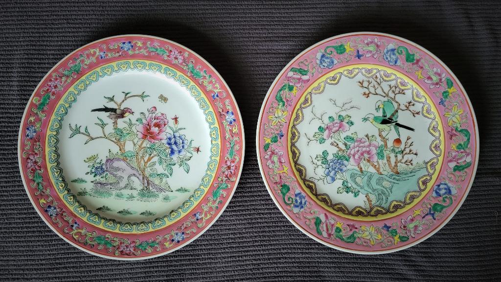 3 anciennes assiettes émaillées de chine, Enlèvement ou Envoi